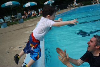 Me and my boy at the pool.